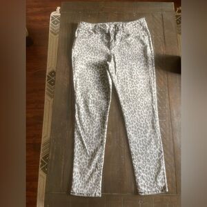 Leopard Print Gray Jeans
